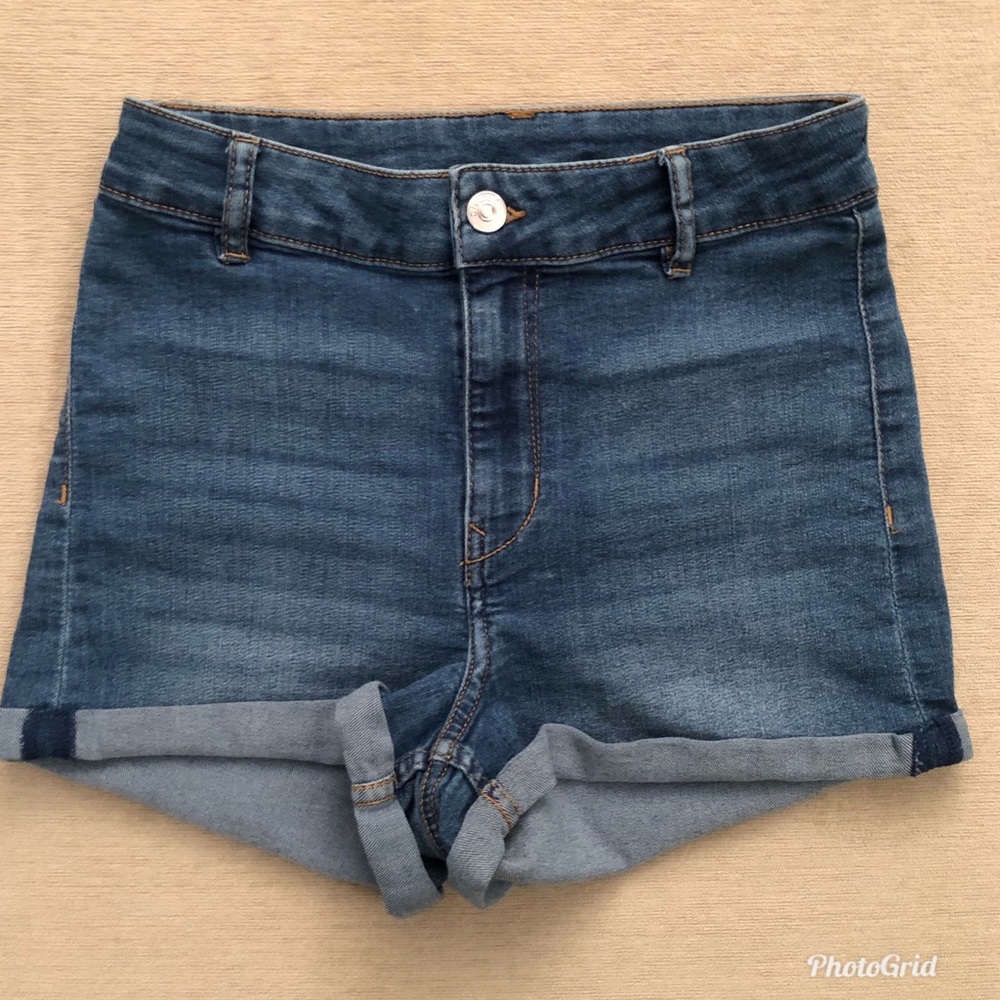 High waisted jean shorts